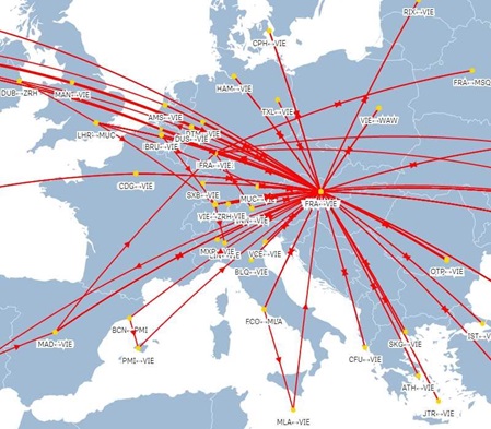 Visualize flight routes